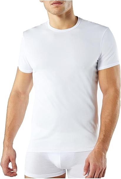 3 pezzi t-shirt intimo uomo mezza manica 100% cotone