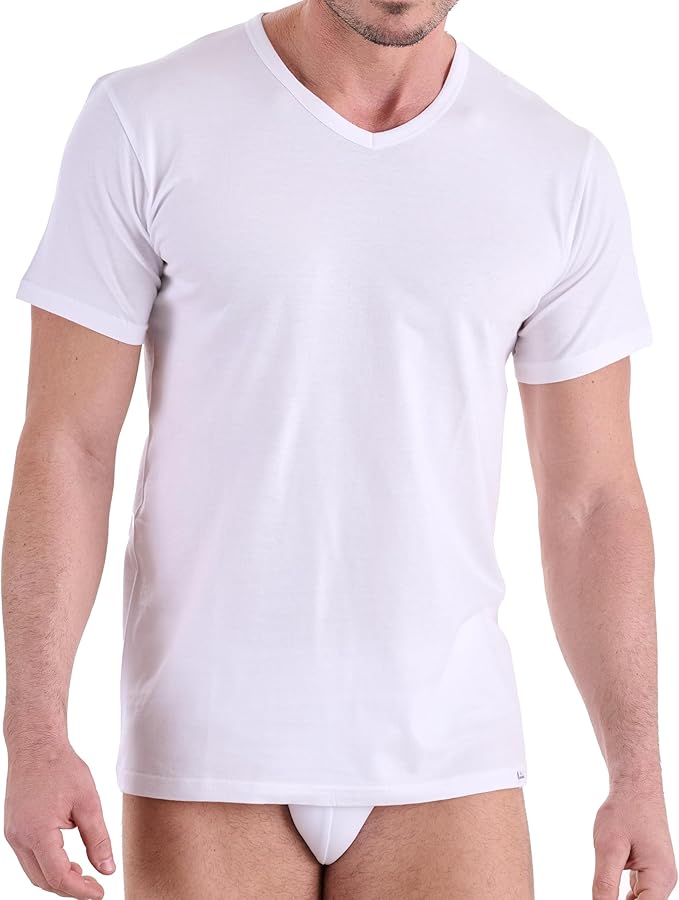 3 pezzi t-shirt intimo  uomo mezza manica 100% cotone