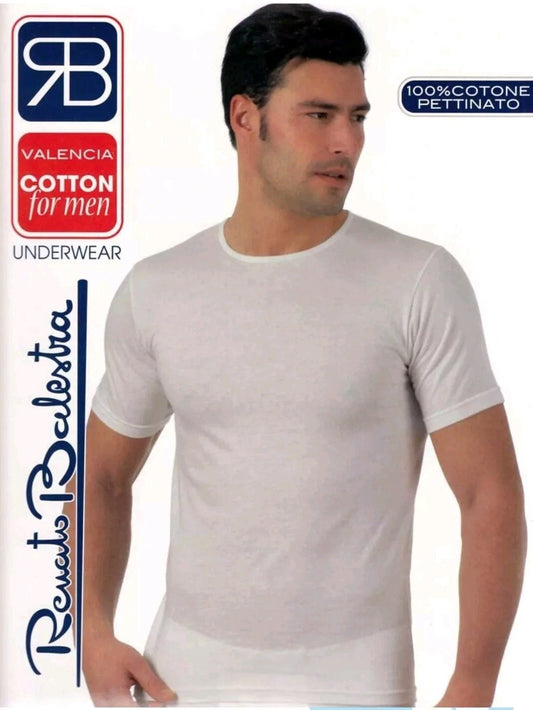 3 pezzi t-shirt intimo  uomo mezza manica 100% cotone